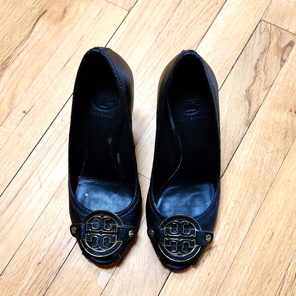 Tory Burch Amanda High Open Toe Wedge Tumbled leather - Picture 1 of 4
